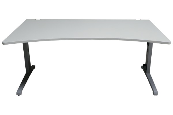 Gebrauchter Steelcase Schreibtisch mit Cockpitplatte - Lichtgrau/Mittelgrau