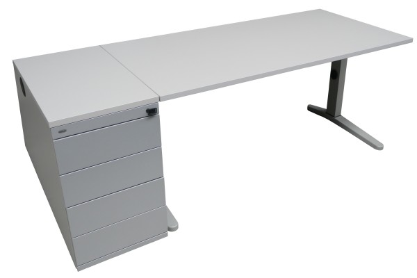 Günstiges Schreibtisch-Standcontainer-Set - grau - mit neuen Platten!