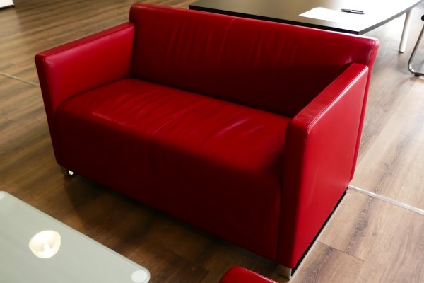 Günstiges, gebrauchtes COR Couch- und Sesselset - Leder rot